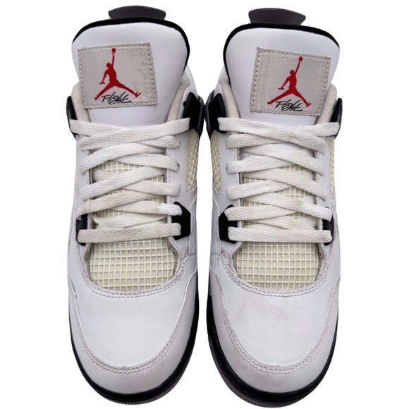 Air Jordan 4 Shoes Sneakers Retro GS Boys Size 6.5Y White Cement Grey 408452-103 - Picture 2 of 14